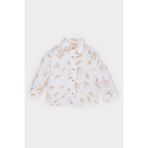 DeFacto Erkek Bebek Desenli Flamlı Poplin Uzun Kollu Gömlek B9257A525SP - Bej-BG319 - 18 - 24 Ay