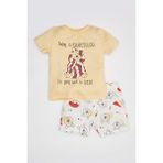 DeFacto Erkek Bebek Disney Winnie The Pooh Kısa Kollu Şortlu Penye Pijama Takımı C1506A524HS - Sarı-YL295 - 1,5 - 2 Yaş