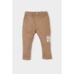 DeFacto Erkek Bebek Dokuma Etiketli Beli Lastikli Gabardin Pantolon - Kahve-BN156 - 12 - 18 Ay