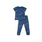 DeFacto Erkek Bebek Pijama Takımı Desenli Kısa Kollu Penye Üst Beli Lastikli Uzun Alt İndigo 12-18 Ay