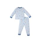 DeFacto Erkek Bebek Pijama Takımı Penye Desenli Uzun Kollu Üst Beli Lastikli Uzun Alt Mavi 24-36 Ay