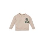 DeFacto Erkek Bebek Regular Fit Bisiklet Yaka Sırt Baskılı İçi Yumuşak Tüylü Sweatshirt Bej 24-36 Ay