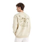 DeFacto Erkek Bej Boxy Fit Bisiklet Yaka Sırt Baskılı Sweatshirt S