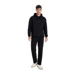 DeFacto Erkek Bej Melanj Beli Lastikli Cepli Duble Paça Gabardin Jogger Pantolon Siyah 30
