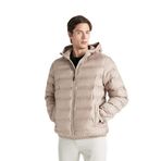 DeFacto Erkek Bej Su İtici Slim Fit Dar Kesim Kapüşonlu Fermuarlı Cepli Şişme Mont XS