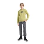 DeFacto Erkek Çocuk 2'li Takım Baskılı Bisiklet Yaka Kanguru Cepli Sweatshirt Beli Lastikli Jogger Eşofman Altı Haki 9/10 Yaş