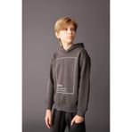 DeFacto Erkek Çocuk Antrasit Kapüşonlu Baskılı Sweatshirt D3095A824AU