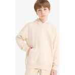 DeFacto Erkek Çocuk Basic Düz Kapüşonlu Okul Sweatshirt E9558A825AU - 7 - 8 Yaş - Ekru-ER103