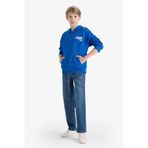 DeFacto Erkek Çocuk Baskılı Kapüşonlu İçi Yumuşak Tüylü Okul Sweatshirt