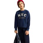 DeFacto Erkek Çocuk Baskılı Uzun Kollu Sweatshirt Lacivert, 13-14 Yaş, G6171A826SP, Lacivert-NV256, Erkek Çocuk