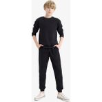 DeFacto Erkek Çocuk Beli Lastikli Okul Jogger Eşofman Altı K8852A625AU - Siyah-BK81 - 7 - 8 Yaş