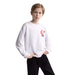 DeFacto Erkek Çocuk Beyaz Regular Fit Bisiklet Yaka Atatürk Baskılı Nakışlı Sweatshirt 9/10 Yaş