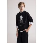 DeFacto Erkek Çocuk Bisiklet Yaka Atatürk Baskılı Sweatshirt D8201A824WN