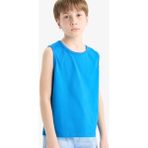 DeFacto Erkek Çocuk Bisiklet Yaka Atlet F0693A825HS - Mavi-BE64 - Dropsuz - 11 - 12 Yaş