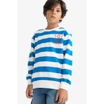 DeFacto Erkek Çocuk Bisiklet Yaka Çizgili Sweatshirt F4694A825AU