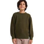 DeFacto Erkek Çocuk Bisiklet Yaka Triko Kazak, 9-10 Yaş, G4608A825CW, Haki-KH438, Erkek Çocuklar