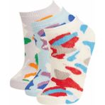 Defacto Erkek Çocuk Desenli 3'lü Patik Çorap V7390A621AU - 29 - 34 - Çok Renkli