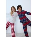DeFacto Erkek Çocuk Desenli Flanel Pijama Takımı, 8-9 Yaş, F0983A825WN, Kırmızı-RD286, erkek-çocuk