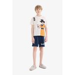 DeFacto Erkek Çocuk Dragon Ball Baskılı Pijama Takımı, 9-10 Yaş, E0337A825SM, Beyaz-WT32, erkek-çocuk