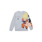 DeFacto Erkek Çocuk Dragon Ball New Bisiklet Yaka Sırt Baskılı Kalın Sweatshirt Gri 9/10 Yaş