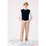 DeFacto Erkek Çocuk Düz Paça Gabardin Okul Pantolonu U3254A625AU - Bej-BG716 - 9 - 10 Yaş