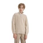 DEFACTO Erkek Çocuk Fermuarlı Sweatshirt, Ekru, 5+6 Yaş