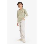 DeFacto Erkek Çocuk Jogger Fit Gabardin Pantolon, 7-8 Yaş, B6713A826SM, Gri-GR296, Erkek Çocuklar