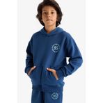 DeFacto Erkek Çocuk Kapüşonlu Baskılı İçi Yumuşak Tüylü Sweatshirt E9599A825AU