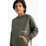 DeFacto Erkek Çocuk Kapüşonlu Baskılı İçi Yumuşak Tüylü Sweatshirt G5540A825CW