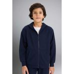 DeFacto Erkek Çocuk Kapüşonlu Pike Hırka, 9-10 Yaş, B6503A826SP, Lacivert-NV135, Erkek Çocuklar