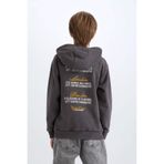 DeFacto Erkek Çocuk Kapüşonlu Sırt Baskılı Sweatshirt D3060A824WN