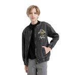 DeFacto Erkek Çocuk Kolej Yaka Bomber Jean Ceket Gri 7/8 Yaş