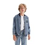 DeFacto Erkek Çocuk Kolej Yaka Bomber Jean Ceket Mavi 5/6 Yaş