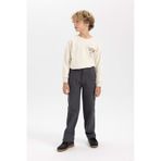 Defacto Erkek Çocuk Loose Fit Standart Paça Gabardin Pantolon A5728a823wnar58 Antrasit