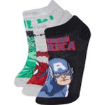 DeFacto Erkek Çocuk Marvel 3'lü Pamuklu Patik Çorap E5166A8NS - 23 / 28 - Karma - Dropsuz
