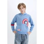 DeFacto Erkek Çocuk Marvel Avengers Kapüşonlu Sweatshirt D4717A8NS - 9 - 10 Yaş - Mavi-BE756