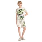 DeFacto Erkek Çocuk Marvel Comics Baskılı Pamuklu Pijama Takımı, 8-9 Yaş, E0344A825SM, Ekru-ER188, erkek-çocuk