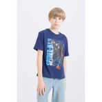 DeFacto Erkek Çocuk Marvel Games Spiderman Bisiklet Yaka Kısa Kollu Tişört E3092A825SM - Mavi-BE825 - 5 - 6 Yaş