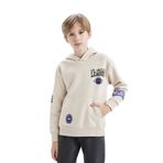 DeFacto Erkek Çocuk NBA Los Angeles Clippers Regular Fit Kapüşonlu Sırt Baskılı Kalın Sweatshirt Ekru 8/9 Yaş