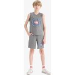 DeFacto Erkek Çocuk NBA Wordmark Beli Lastikli Şort E4854A825SM - Gri-GR210 - 8 - 9 Yaş
