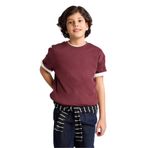 DeFacto Erkek Çocuk Oversize Bisiklet Yaka Kısa Kollu Tişört, 7-8 Yaş, G6486A826SM, Bordo-BR34, Erkek Çocuklar