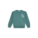 DeFacto Erkek Çocuk Oversize Fit Geniş Kalıp Bisiklet Yaka Sırt Baskılı Kalın Sweatshirt Yeşil 9/10 Yaş