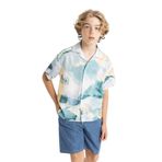 DeFacto Erkek Çocuk Oversize Fit Polo Yaka Viskon Kısa Kollu Gömlek Yeşil 13/14 Yaş