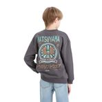 DeFacto Erkek Çocuk Oversize Geniş Kalıp Bisiklet Yaka Sırt Baskılı Sweatshirt Antrasit 5/6 Yaş