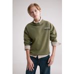 DeFacto Erkek Çocuk Oversize Geniş Kalıp Bisiklet Yaka Sırt Baskılı Sweatshirt D3964A824WN