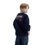 DeFacto Erkek Çocuk Oversize Geniş Kalıp Bisiklet Yaka Sırt Baskılı Sweatshirt Lacivert 13/14 Yaş