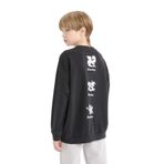 DeFacto Erkek Çocuk Oversize Geniş Kalıp Bisiklet Yaka Sırt Baskılı Yıkamalı Soluk Efektli Sweatshirt Siyah 9/10 Yaş