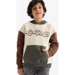 DeFacto Erkek Çocuk Oversize Geniş Kalıp Kapüşonlu Baskılı İçi Yumuşak Tüylü Sweatshirt G5562A825CW - Bej-BG772 - 11 - 12 Yaş