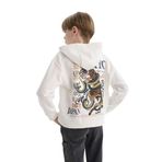 DeFacto Erkek Çocuk Oversize Geniş Kalıp Kapüşonlu Sırt Baskılı Sweatshirt Beyaz 8/9 Yaş