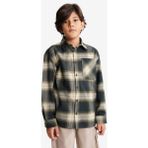 DeFacto Erkek Çocuk Oversize Geniş Kalıp Polo Yaka Kareli Flanel Uzun Kollu Gömlek G3460A825WN - 9 - 10 Yaş - Haki-KH190